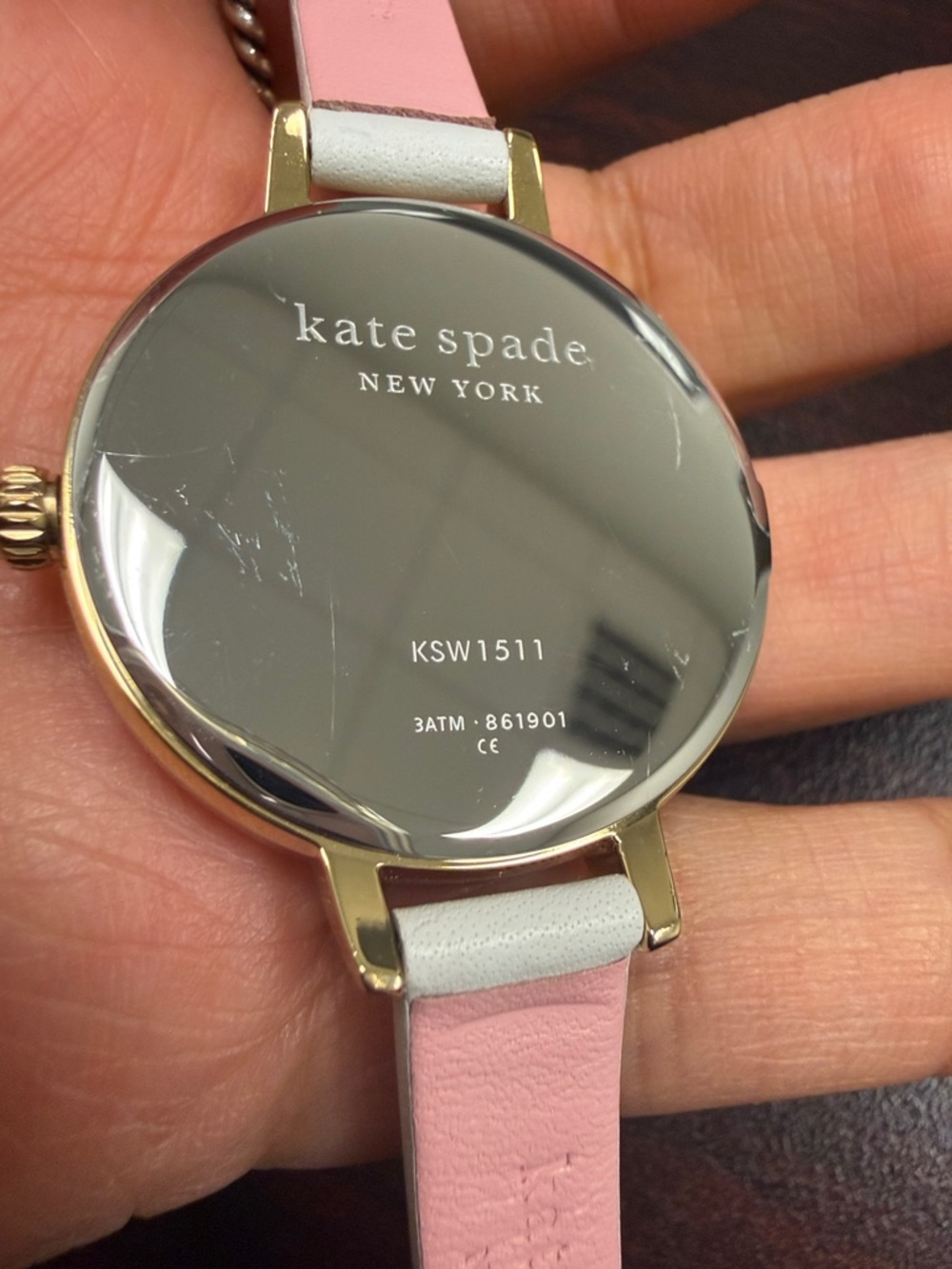 kate spade White and Pink Floral Dial Gold-Tone Women's Watch - Picture 2 of 7